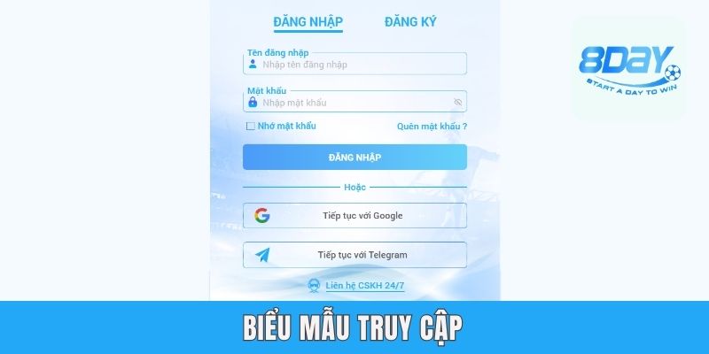 Đăng Nhập 8day - Cách Truy Cập Nhanh Và Đầy Đủ Chuẩn 2025 Biểu mẫu truy cập