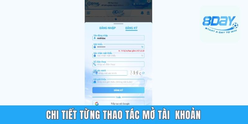 Chi tiết từng thao tác mở tài khoản