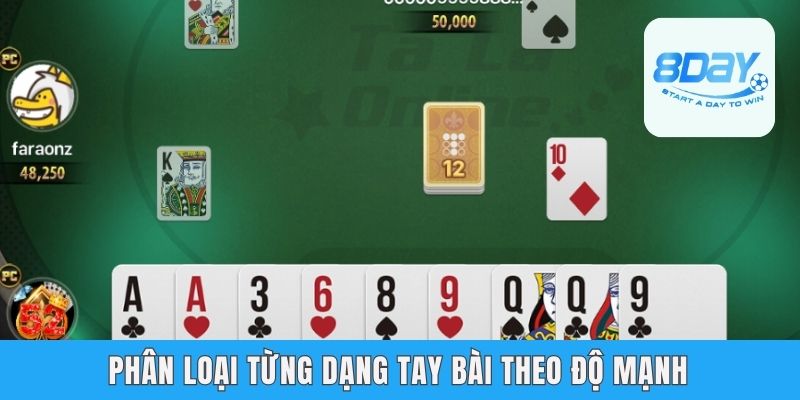 Phân loại từng dạng tay bài theo độ mạnh