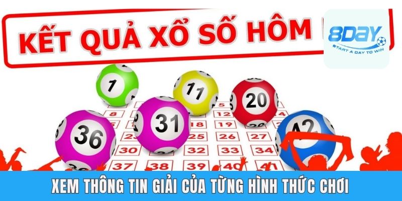 Xem thông tin giải của từng hình thức chơi